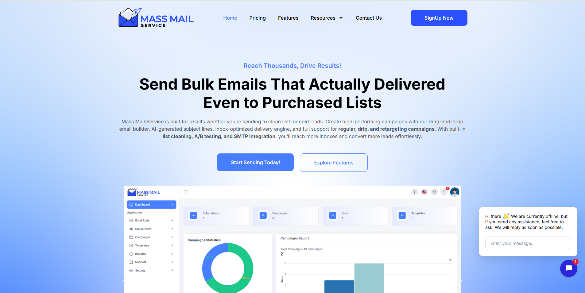 Reliable Mass Mail Service with Good Deliverability